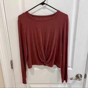 Aerie Front Twist Long Sleeve